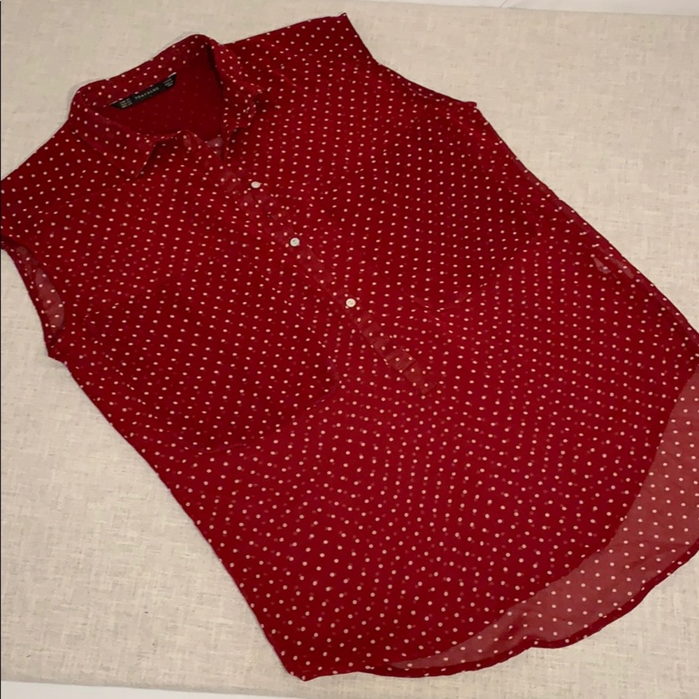 TRAFALUC ZARA Sleeveless Top button down shirt